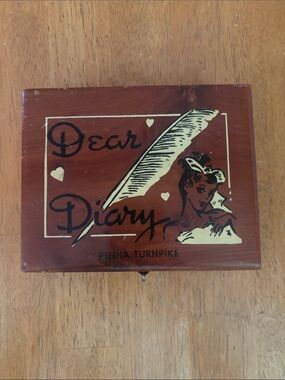 Vintage 1960s Cedar Dear Diary Wood Keepsake Box